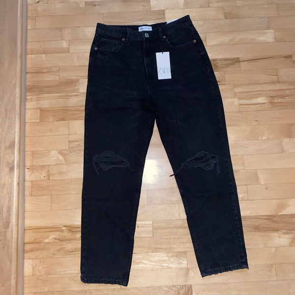 Zara black mom fit jeans - Picture 1 of 6